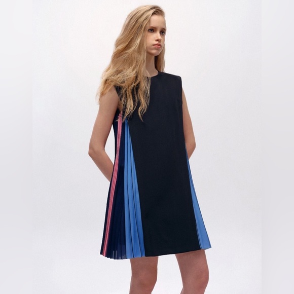 Saturday Club Side Printed Pleated Shift Dress - Picture 3 of 5